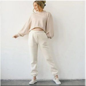 Kristin Made Cloud Sweatpants joggers ivory cream white